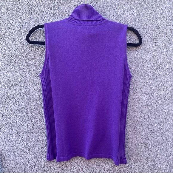 Vintage Polo Jeans Co Ralph Lauren Purple Ribbed Knit Turtleneck Sz M - Picture 4 of 7